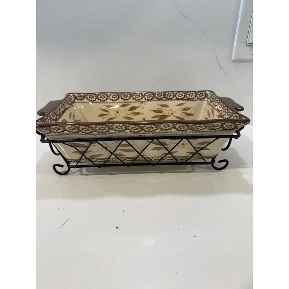 Temptations Old world Bread Loaf Pan W Insert Cooling Tray & Rack Vintage